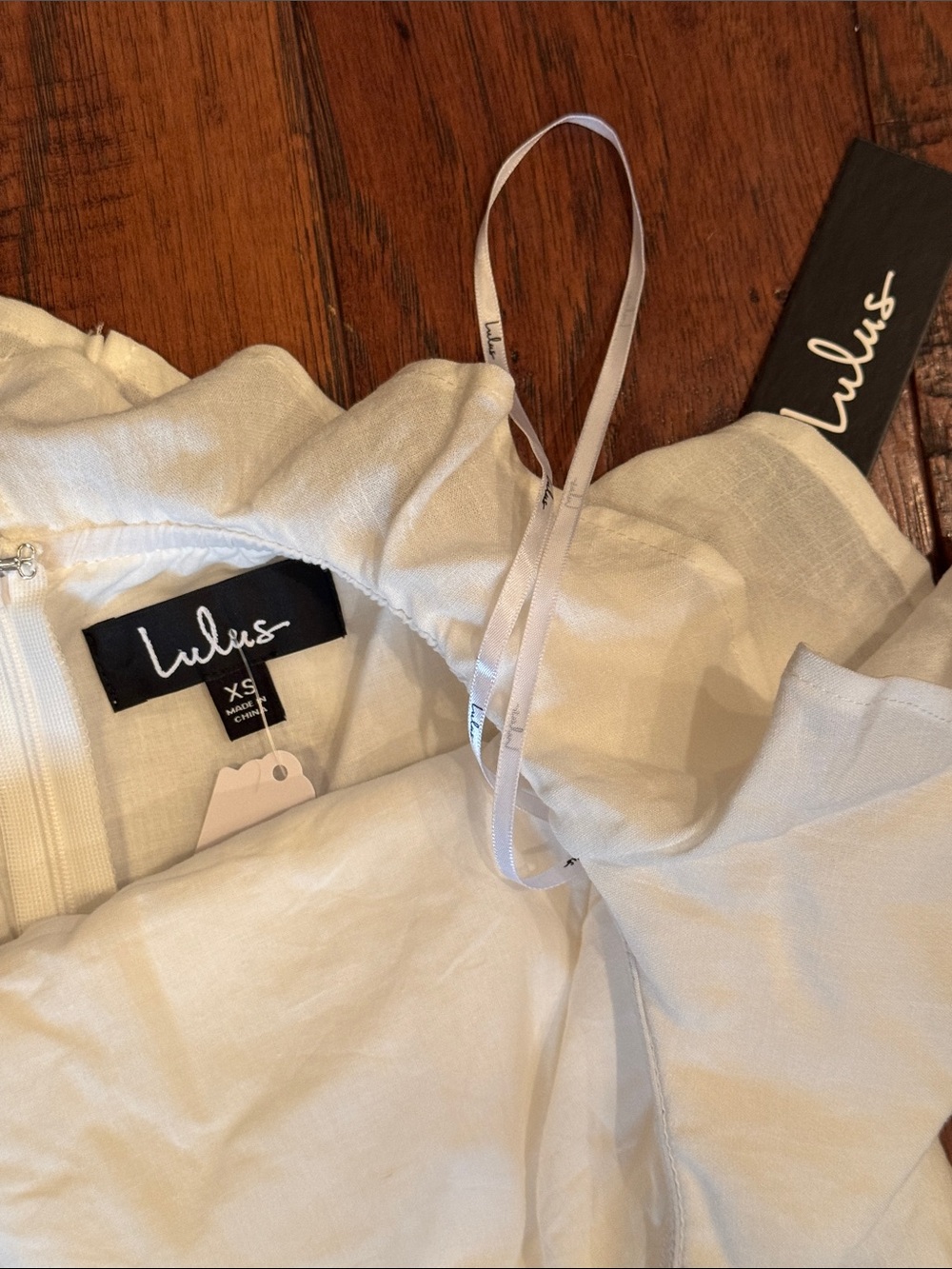 NWT Lulu's white Ruffle Mini Dress - Picture 2 of 6